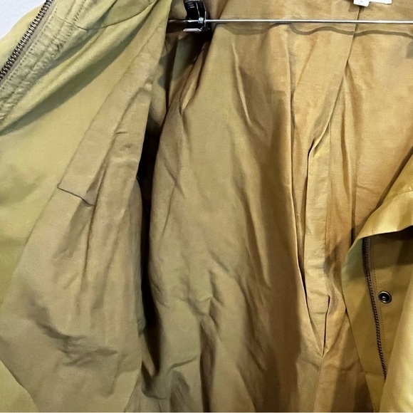 Eileen Fisher size medium yellow green lined light weight hooded raincoat - Picture 12 of 16